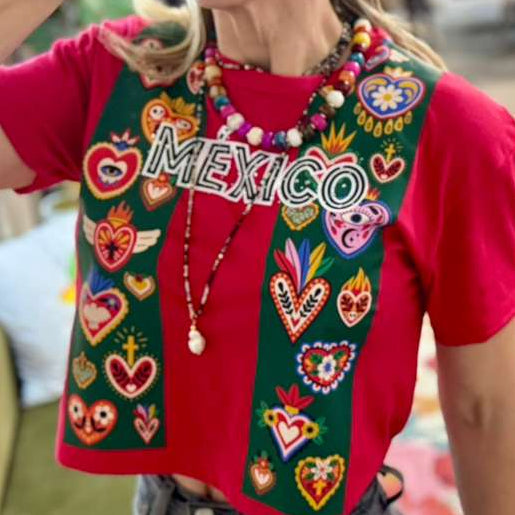 Mexico Corazones Boxy Crop with crystals